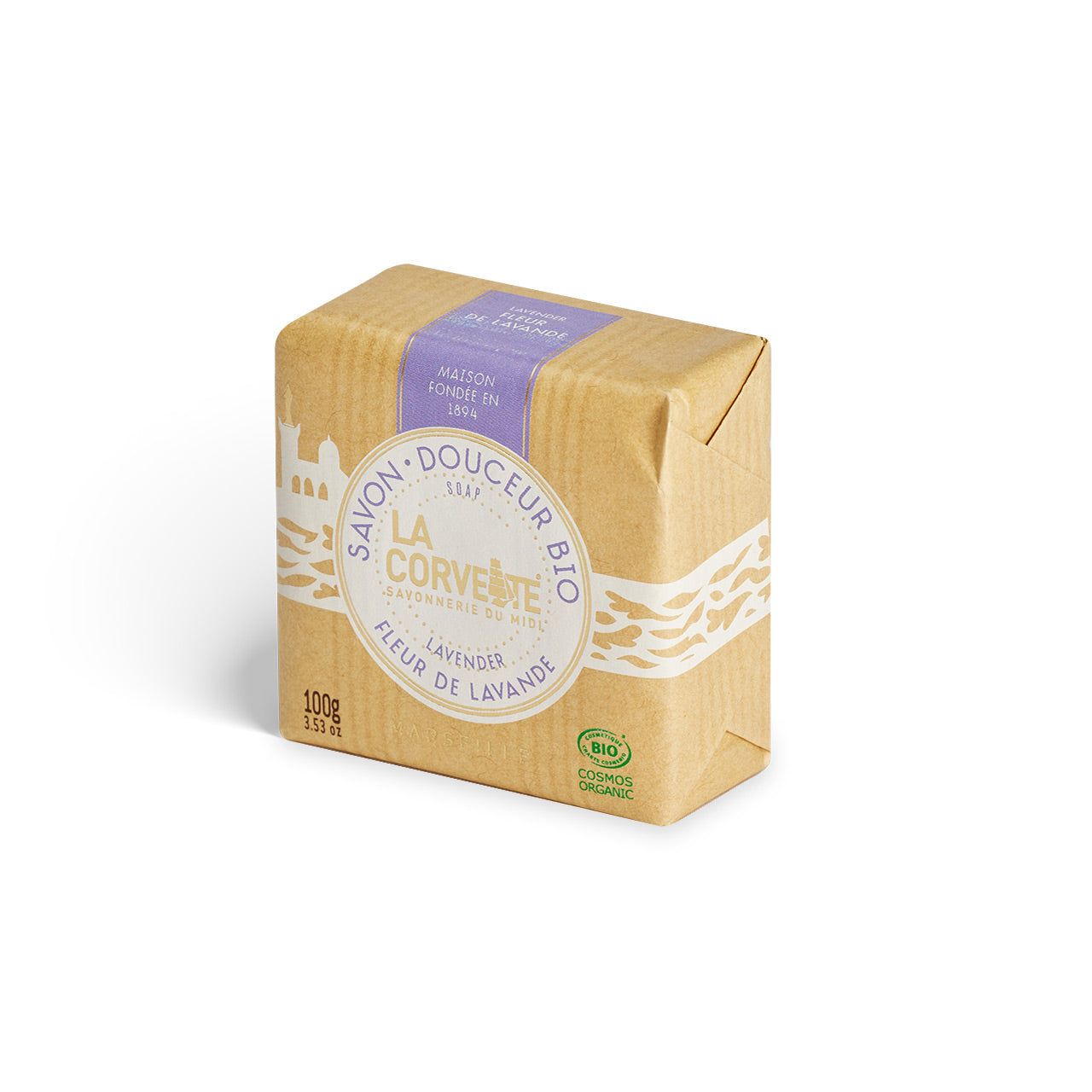 Økologisk Lavendel blomst sæbebar | Vegansk | 100g | 249.50/Kg