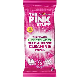 The Pink Stuff biologisk nedbrydelige universalrengøringsservietter, 72 stk., med frisk frugtduft til hjemmet
