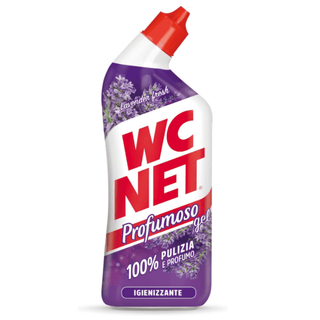WC Net Profumoso Gel toiletrens med lavendelduft til hygiejnisk rengøring, frisk duft og fjernelse af snavs i toilettet
