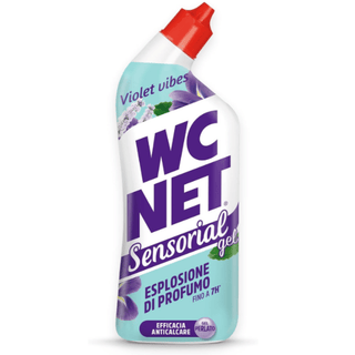 WC Net Sensorial Gel Violet Vibes toiletrens med blomsterduft og kalkfjernende effekt, som giver frisk duft i op til 7 timer
