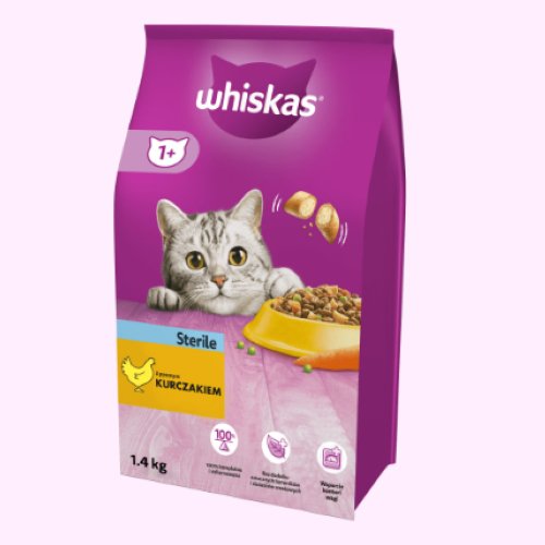 Whiskas | Sterilt tørfoder med kylling | 1.4kg | 42.82/Kg. - Køb og spar